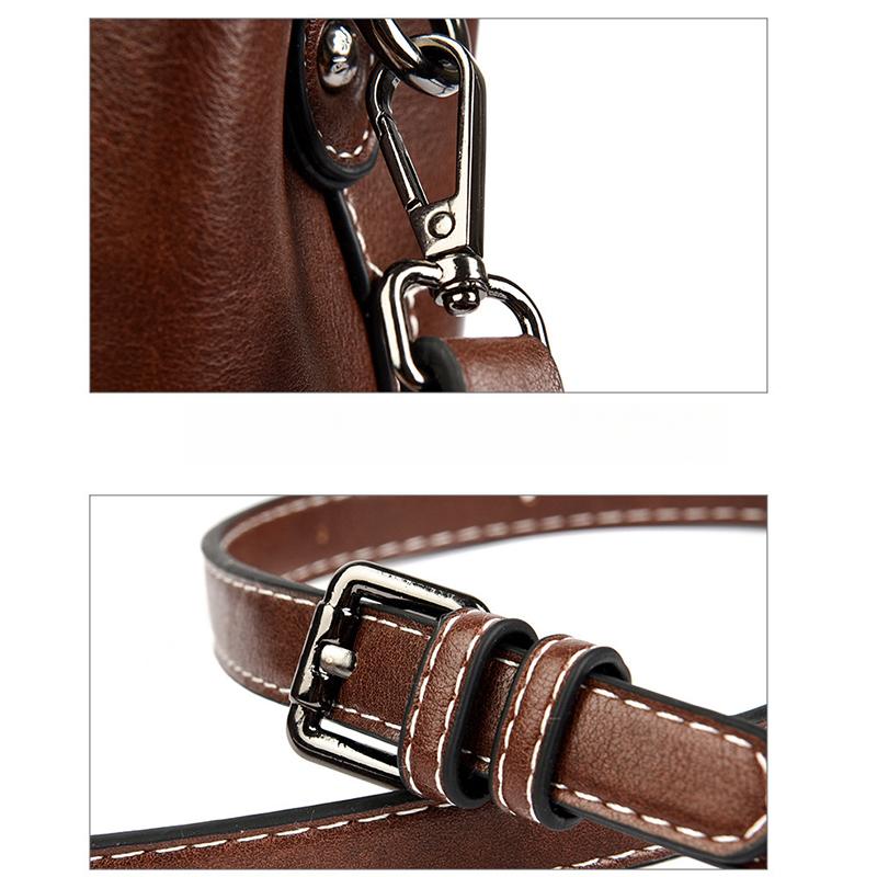 Oily Wax Leather Handbag Niche High-end Commuter Shoulderbag Female Large-capacity Messenger Bag