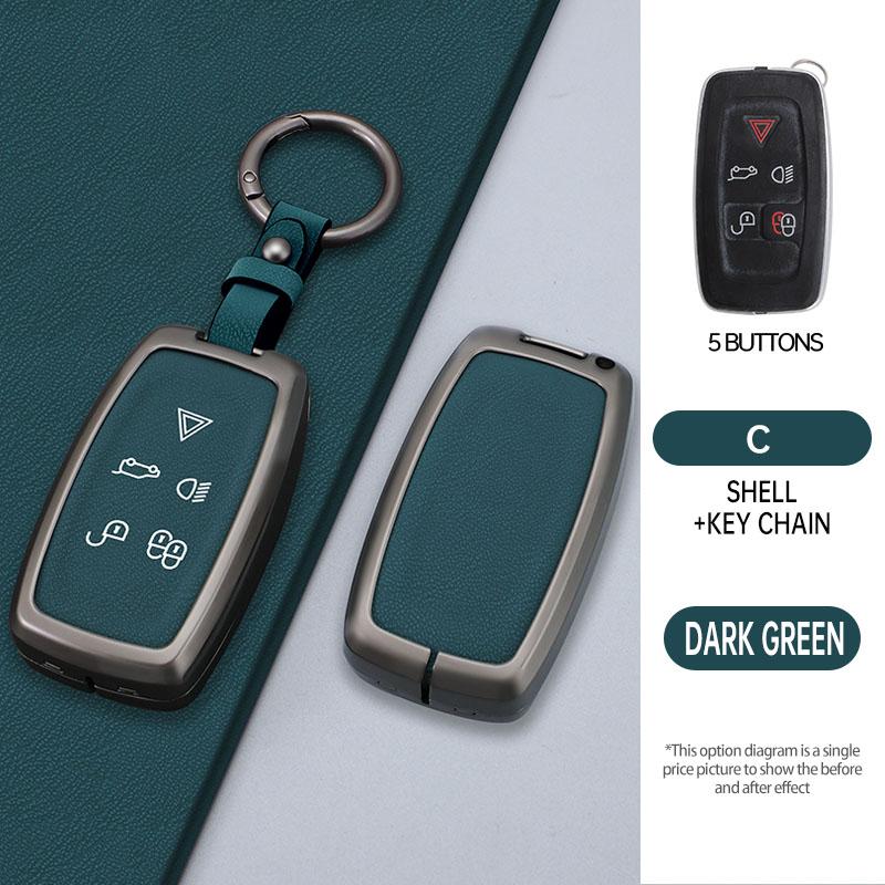 Car Key Case Cover For Land Rover Sport Freelander Discovery 4 Range Rover Sport Lr4 2010-2012 Zinc Alloy Leather Auto Keychain