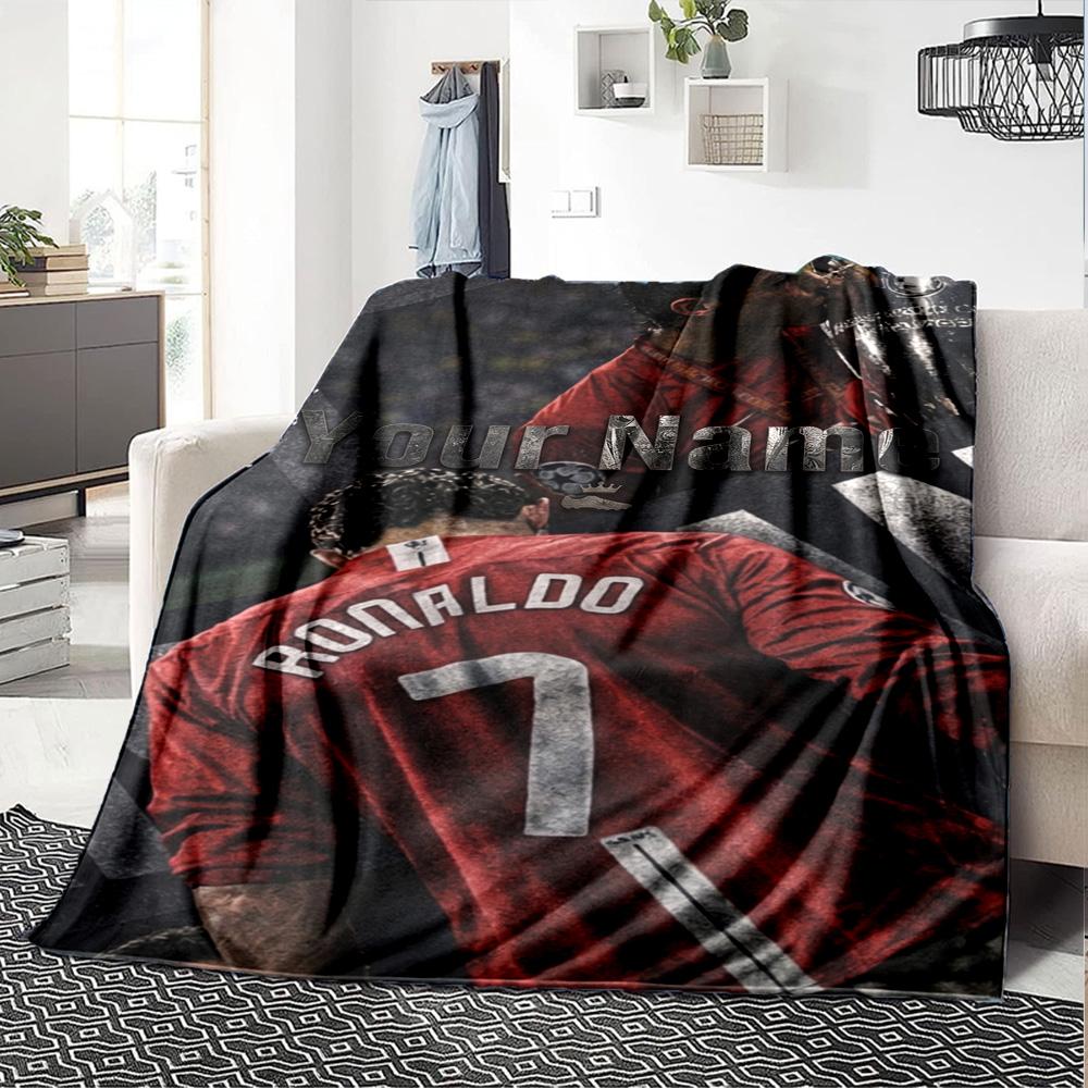 Cristiano Ronaldo (73) Personalized Name Blanket Gift Personalized Blanket Ultra-Soft Perfect for Seaside Bed Livingroom Office Chair for All Occasion