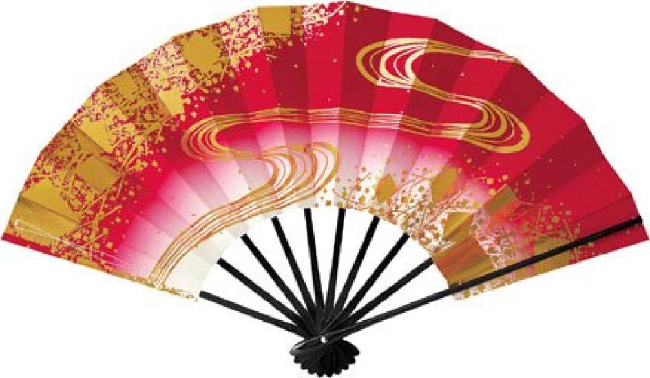 

Kimono Folding Dance Black Red with Flowing Water Pattern in Kyoto Folding for and Training [Asakusa Market] Fan, Fan, Lacquer, 9.5 inches, [Made