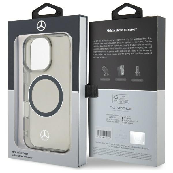 Mercedes Mehmp16L23Huosk Iphone 16 Pro   6.3 Czarny/Black Hardcase Silver Ring Magsafe
