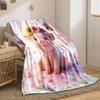 Pink Animal Wearing A Flower Wreath Printed Blanket, All-Season Multi-Use for Nap, Camping, Travel, Car, Sofa Luxury Gift