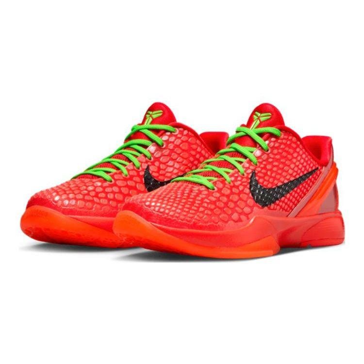 Nike Zoom Kobe 6 GS Reverse Grinch Kinder-Sneaker Rot Hell-Karmesinrot Schwarz FV9676-600