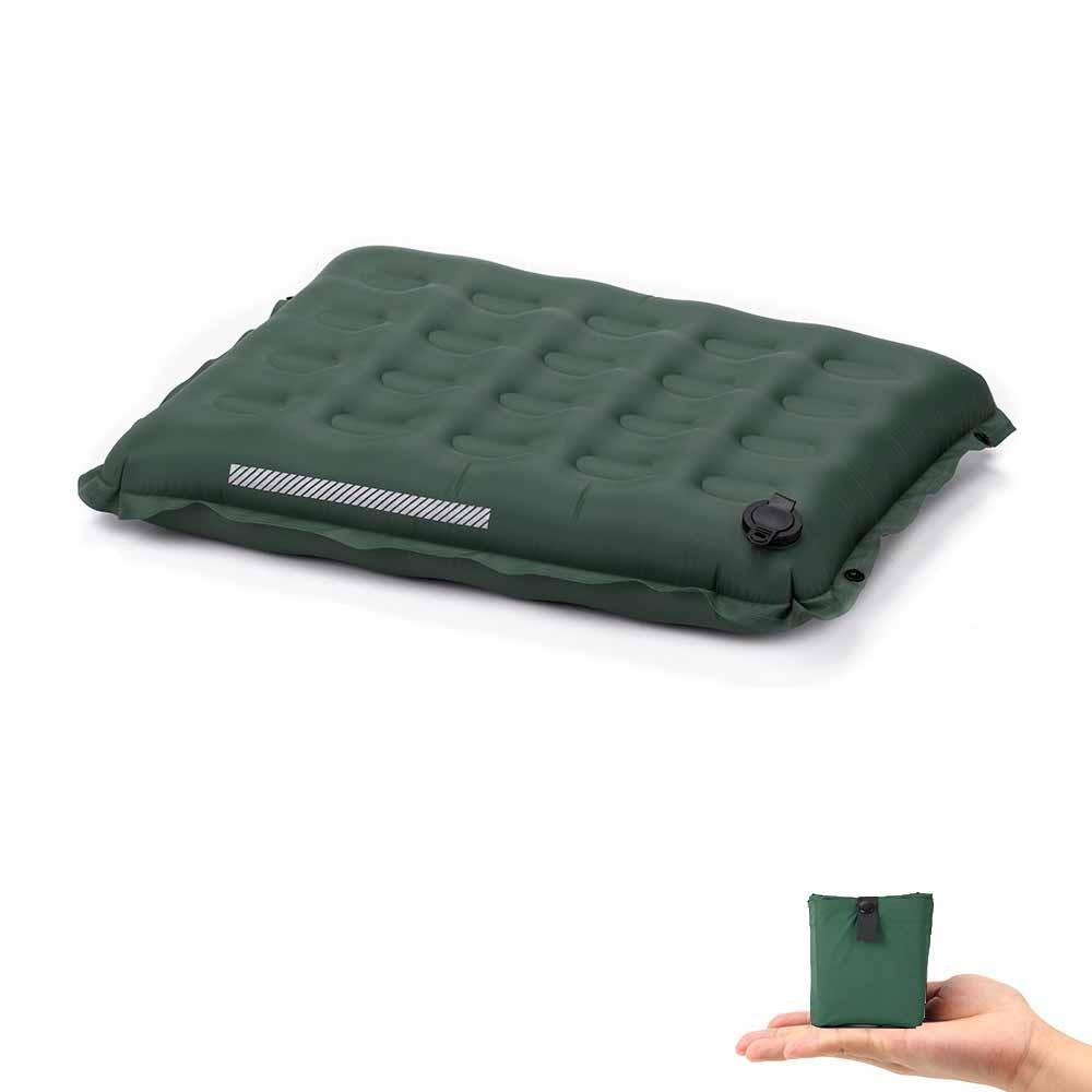 Thickened Inflatable Seat Cushion Lightweight Camping Mat Self-Inflating Stadium Seat  Travel темно-зеленого