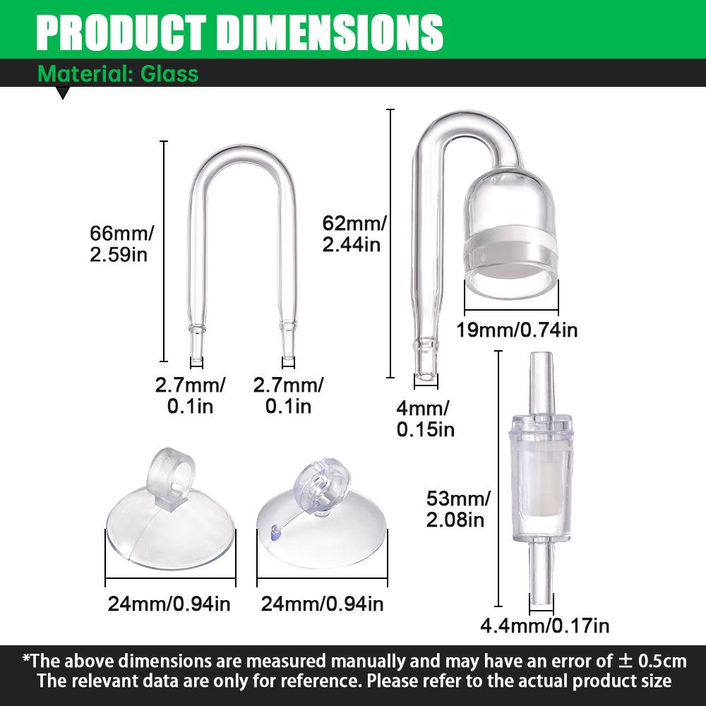 1 Комплект Аквариумная Система CO2 Диффузор Обратный Клапан U-образный Стеклянный Изгиб Аксессуар DIY Регулятор Диффузии Части с Присосками