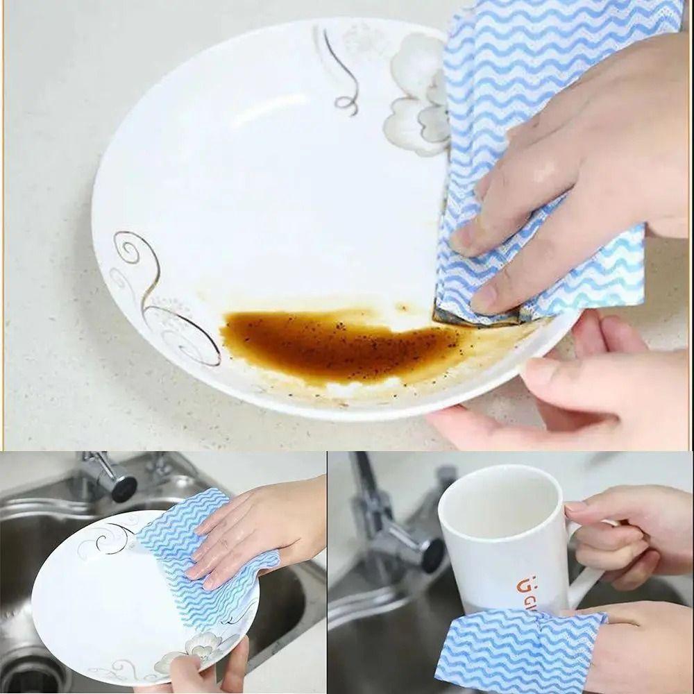 40 Sheet/Roll Household Kitchen Non Woven Dish Towels Disposable Kitchen Cleaning Dishcloth