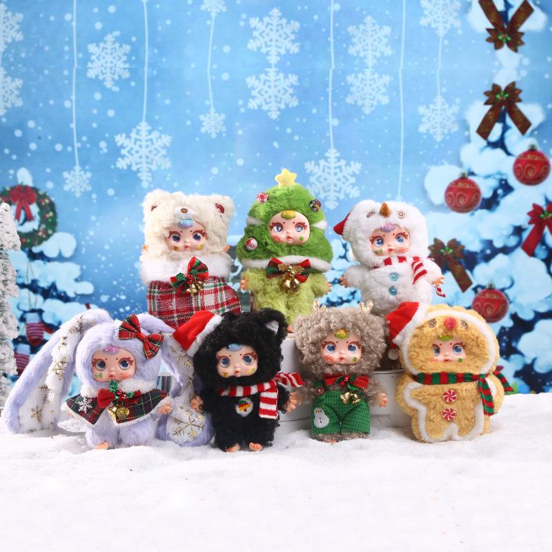 Mm Milk Candy Christmas Series Plush Blind Box Creative Action Figure Doll Desktop Decor Collection Mystery Box Christmas Gift