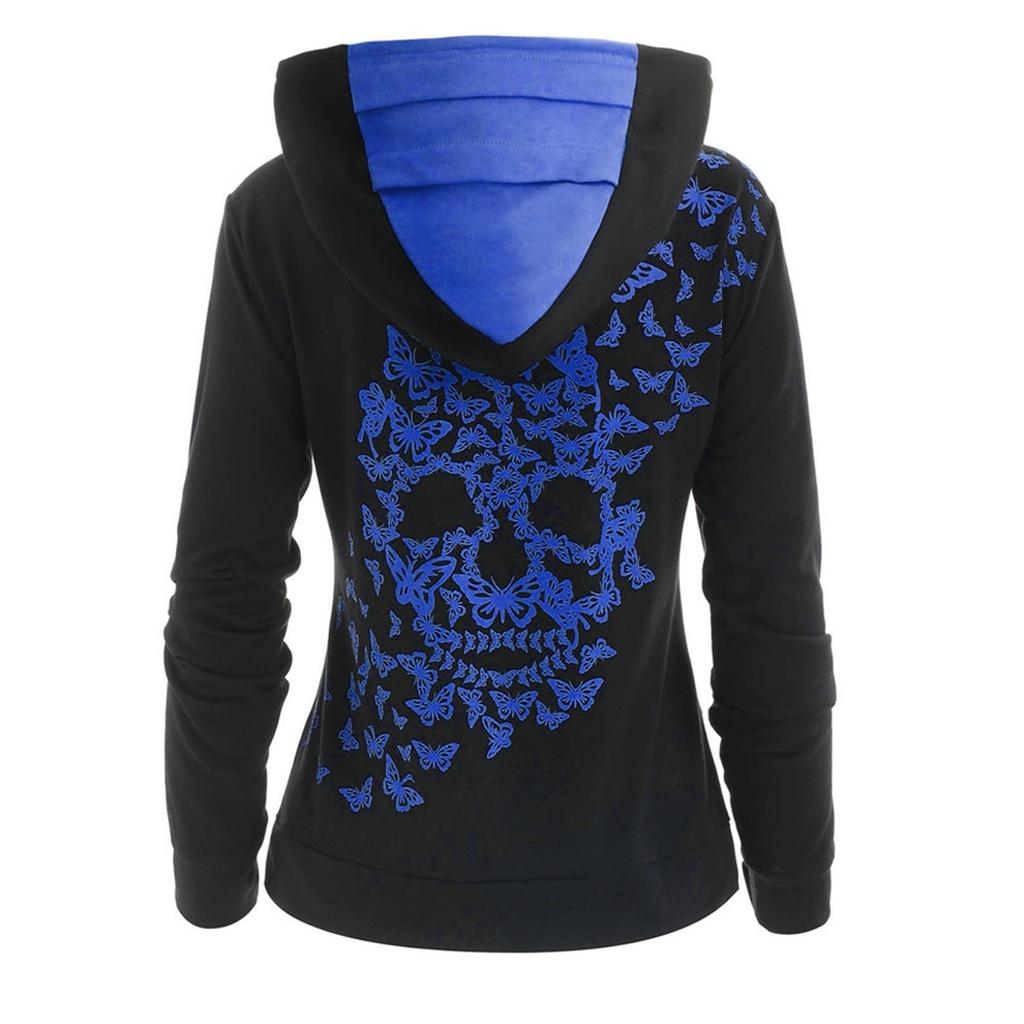 Womens Fashion Butterfl Print Hoodie Sweatshirt Tops Sweatshirt