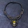 Bumble Bee Jasper Gemstone Copper Wire Wrap Jewelry Necklace 18"