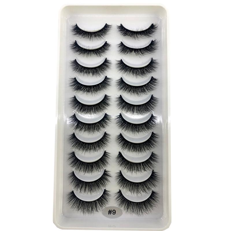AMSDCN Artificial Mink Short Natural Dramatic False Eyelashes Short Eyelashes 10 Pairs of 3D Eyelash Makeup False Eyelashes
