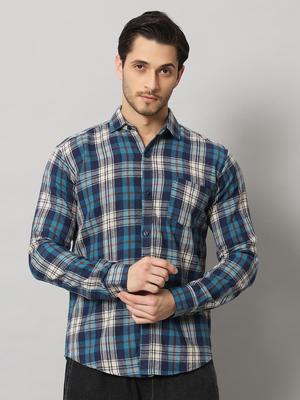 Ανδρικό Νήμα-Βαμμένο 100% Βαμβακερό Στενή Γραμμή Ψαροκόκαλο Καρό Φανελένιο Πουκάμισο Πλακέ Χειμερινό Για Πουκάμισο Μακρυμάνικο