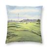 Royal Troon Golf Course Square Pillowcase Polyester Linen Velvet Pattern Zip Decorative Home Cushion Cover