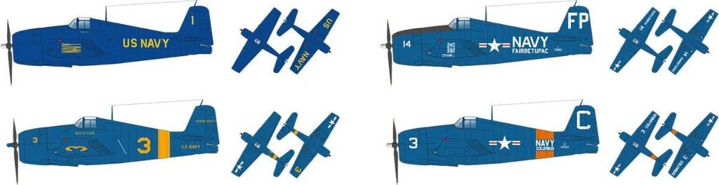 PLATZ US Navy Hellcat Blue Angels Set Plastic Model 1/144 F6F-5 2-piece PDR-26