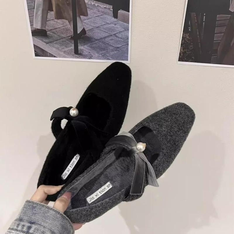 Anti-slip Single, Thick-heeled Single Shoes, Women's Fleece Shoes