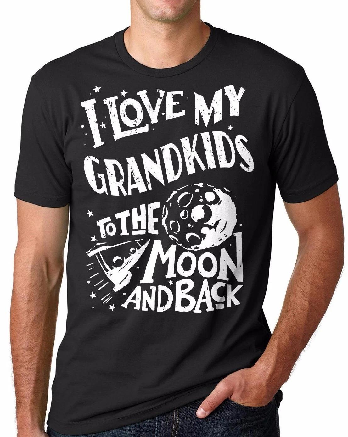 I Love My GrandKids To The Moon And Back Grandparents Gift Idea T-T-shirts XL