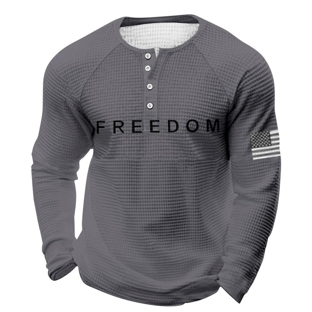 Men's Loose Casual Button Down Collar Long Sleeve Top