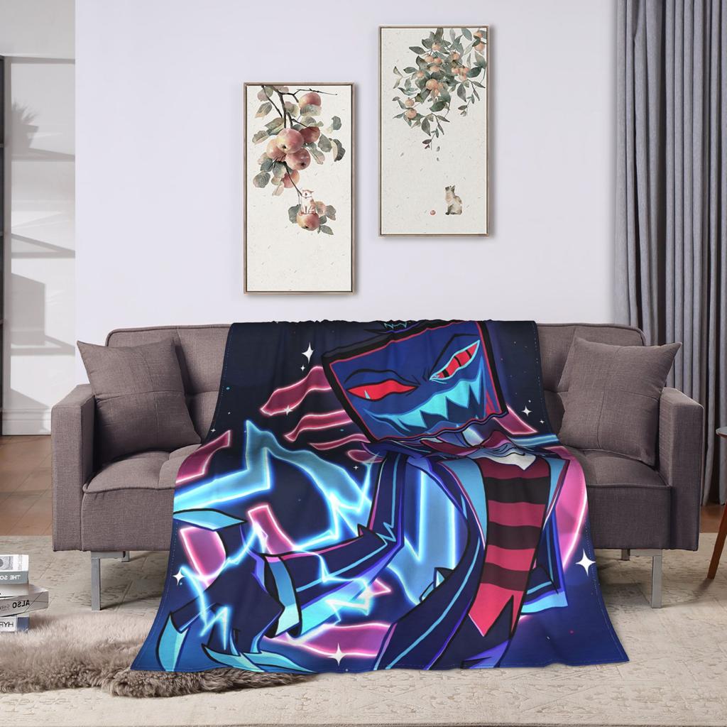Vox Alastor Hazbin Hotels Blanket Super Soft Graphic Plush Throw Blanket For Girls Boys Living Room Flannel Bedspread Bed Cover