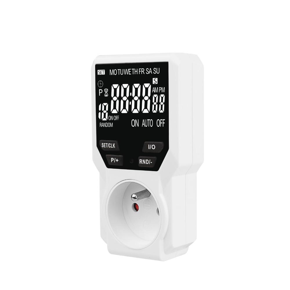 AC230V 16A Digital Timer Switch Programmable Electronic Timing Socket Outlet Appliance Time Control Timed Countdown EU Plug