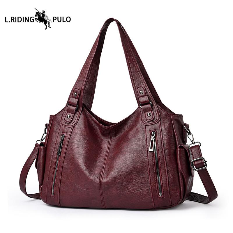 New Women's Shoulder Bag, Crossbody Bag, Large Capacity, High-quality Soft Leather Handbag, Commuter Studded Tote Bag