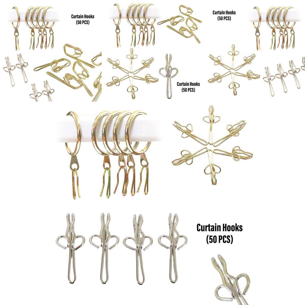 50-pack metallgardinkrokar Hållbara och mångsidiga gardintillbehör