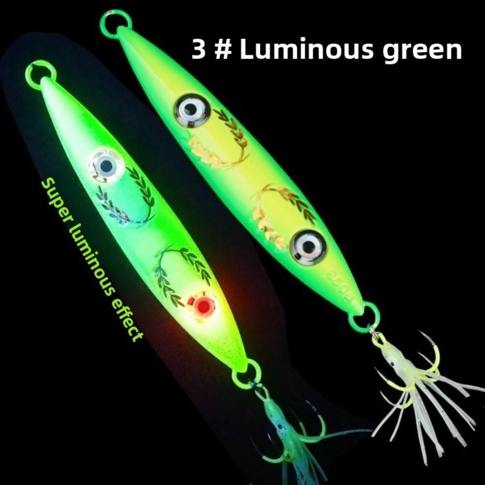 Hook Stripe Luminous UV Fishing Bait 200g 250g Slow Sinking Jig Glow Jig Lure UV Fishing