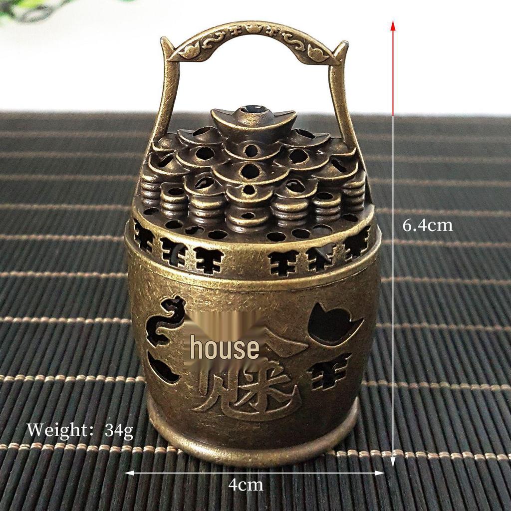 Auspicious Clouds Alloy Incense Burner - Pipa Teapot Lotus Design for Indoor Aromatherapy