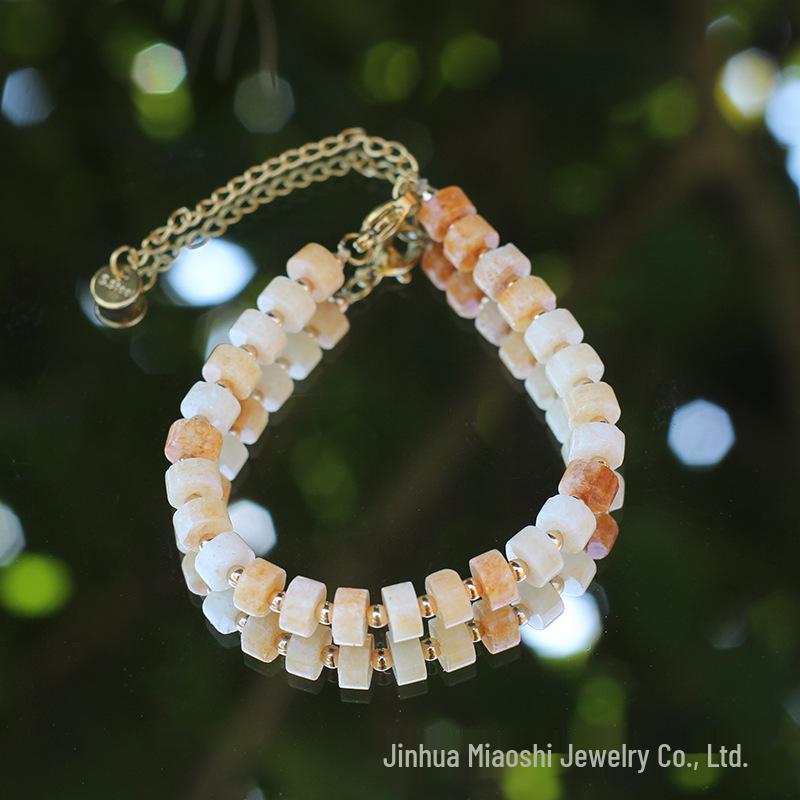 Bransoletka z kryształu ametystu - Damska, regulowana, ze stali nierdzewnej, z zapięciem typu homar