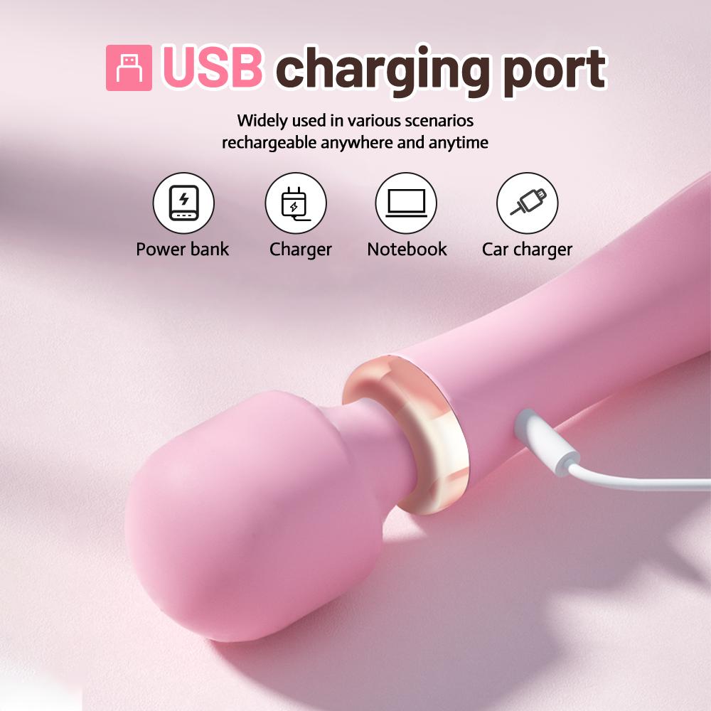 2 In 1 Heating Vibrator With 10 Frequency Vibrating AV Massage Stick for Women G Spot Clitoris Stimulator Sex Toys for Women