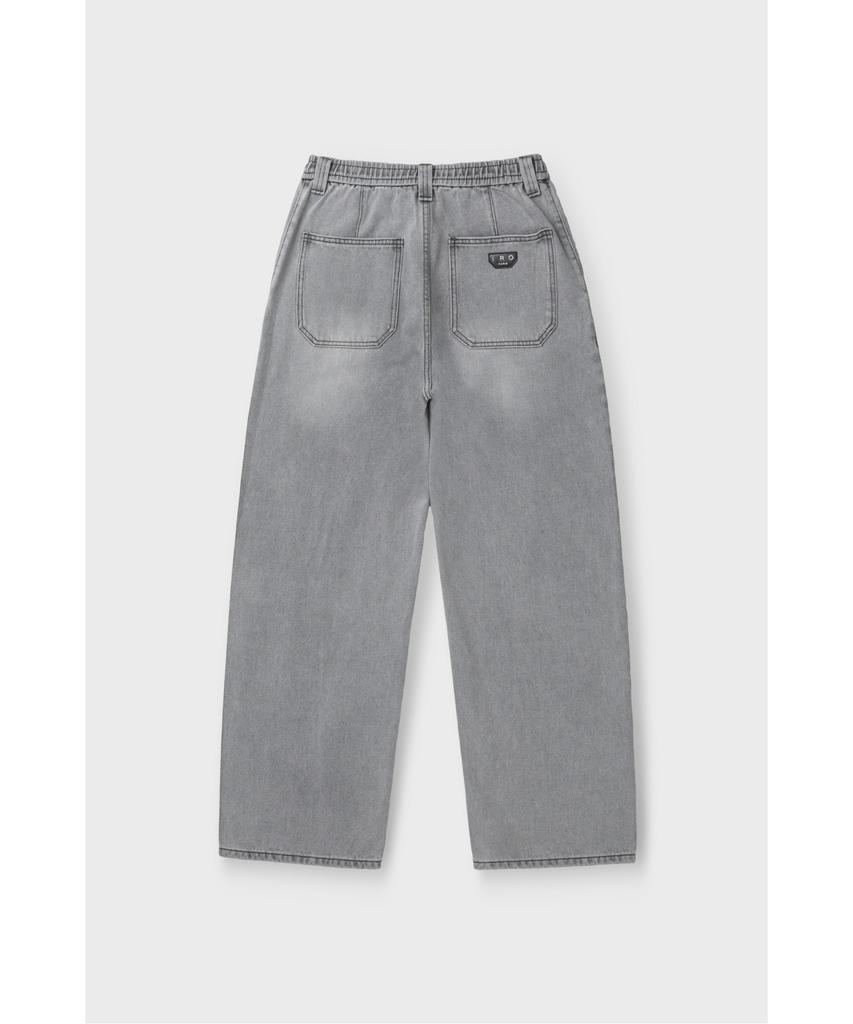 Iiro Elastic Waist Loose Fit Denim Pants Iqpds26703Gyx