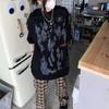 Y2k-Camiseta de manga corta para mujer, ropa informal estilo Grunge Harajuku, camisetas Vintage de gran tamaño de algodón, ropa de calle