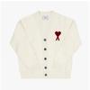 Ami Big Heart Logo Intarsia V Neck Cardigan Model Ukc367 018 154