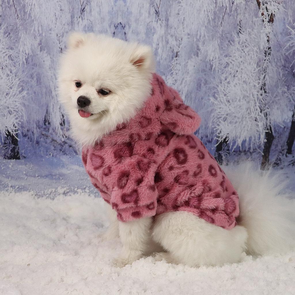 Haustier Warme Kleidung für Hund Katze Welpe Jacke mit Niedlicher Ohrenmütze Flauschiger Mantel Sweatshirt Hundekostüm Outfits für Kleine Mittlere Hund fo