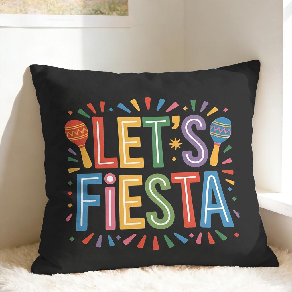 Lets Shirt Party Fiesta Pillow Cover Fashion Pillow Case For Chair Sofa Home Decor Comfy Pillowcases Gift Idea