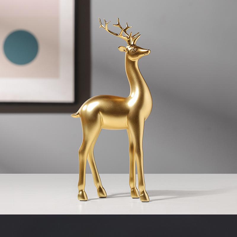

Европейский стиль Простой Золотой Олень Винный Стеллаж Комната Винный Шкаф Настольное Украшение Орнамент Моделирование Животное Свет Роскошные Изделия Из Смолы