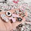 10/20/30/50 st Slumpmässig Blandning Silverfärg Hjärta Rosett Stjärna Berlocker För Junk-fodral Blomma Rosa Flicka Hänge DIY Hårnål Mobilskal Partihandel