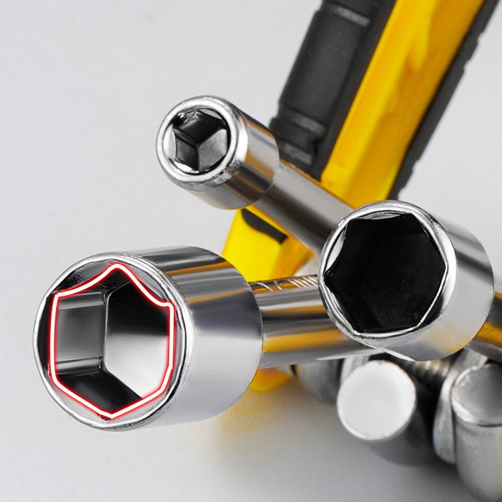 6 in 1 Klappbarer Nussdreher Satz Metrisch Sechskant Nussdreher Klappbare Steckschlüssel Tragbarer Griff Schraubendreher Schlüssel Handwerkzeug