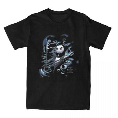 Koszula Męska Damska Nightmare Before Christmas Jack Fog Niesamowita Koszulka z Okrągłym Dekoltem Bawełna Drukowana Odzież#Kolor