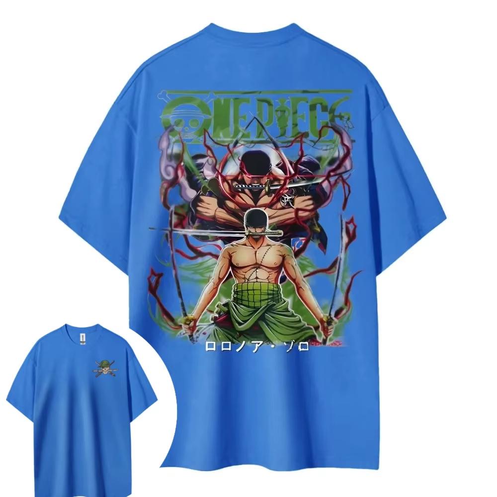 2026 Summer Hot Sale ONE PIECE Zoro Short-sleeved Men's Women's Same Style Comfortable Short-sleeved Harajuku Hip Hop Punk T-shirt