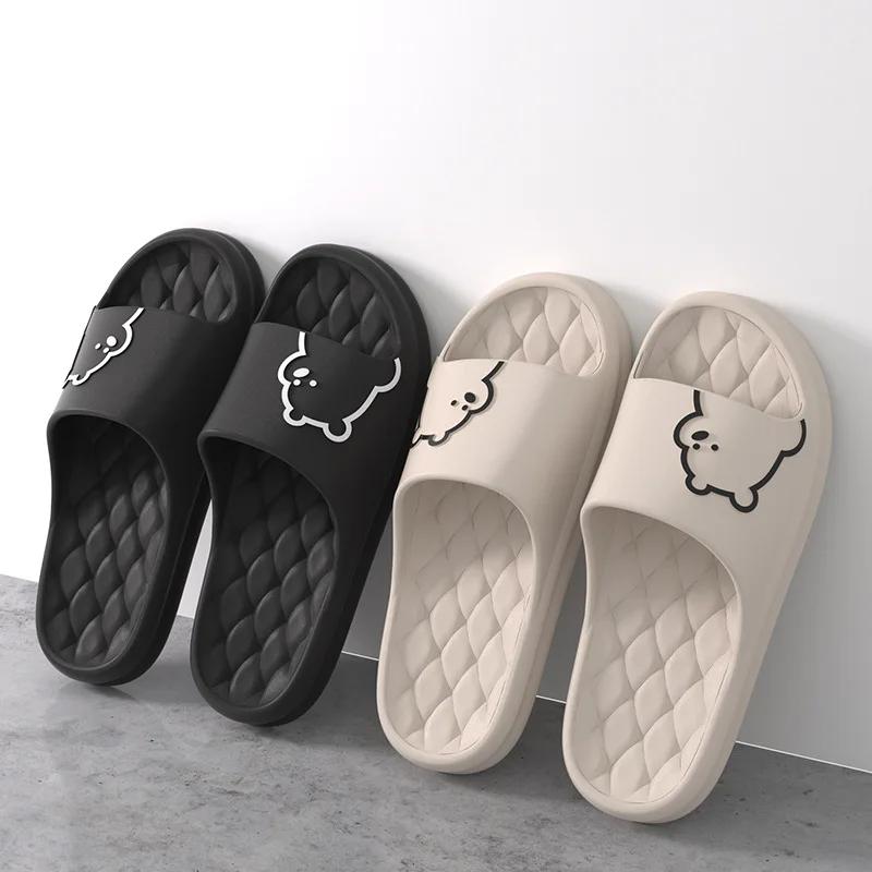 

House Cloud Slipper Woman Teddy Bear Funny Summer Sandal Men Flip Flops Beach Non Slip Soft Home Flat Shoes Female Male Slide 44-45 чорний