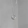 Collana con Ciondolo Cerchio Geometrico Stile Coreano 2023: Catena Clavicolare Semplice ed Elegante per Donna