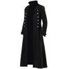 Gabardina Gótica para Hombre Medieval Steampunk Retro Abrigo de Doble Botonadura Adorno Liso Solapa de Hombre Chaquetas Largas Vintage