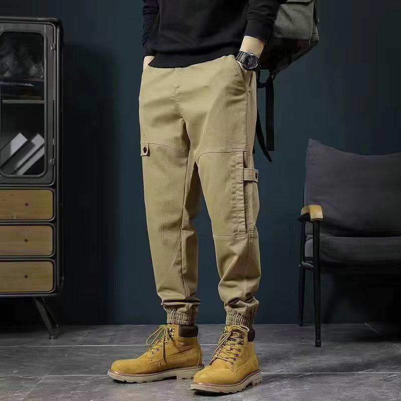

2024 Trendy Men s Retro Loose Workwear & Casual Harem Pants M коричневый