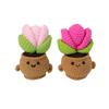 Figurine en pot de cactus tulipe au crochet fait à la main en fil tricoté fini