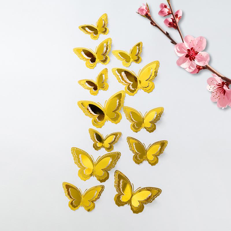3D Butterfly Wall Stickers - High-End Single-Layer PVC Home Decoration Accessories
