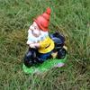Funny Garden Bicycle Gnome Statue, Naughty Gnome Ornament, Decoration, Outdoor Yard Lawn Art Decoration (1 Piece)