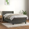 Vidaxl Continental Bed with Mattress, Dark Grey Velvet, 90X200 Cm