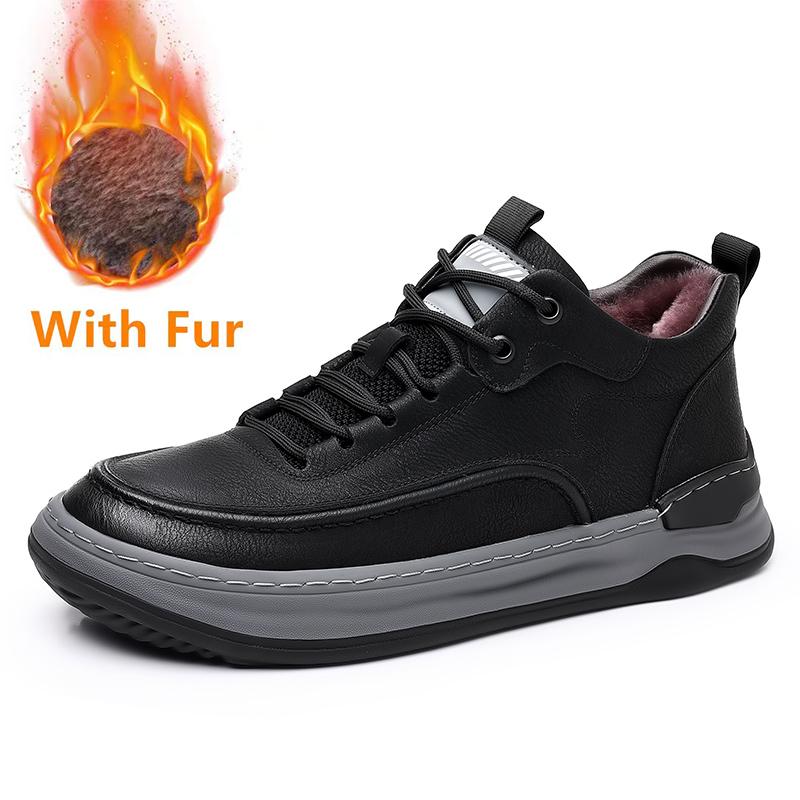 

Модные высококачественные зимние ботинки для мужчин, новые удобные кроссовки для отдыха на открытом воздухе, классическая обувь из натуральной кожи для снега, люксовый бренд, мужская походная обувь 44