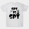Men Black Print T-shirt Spy Vs Spy. // Black And White No-Cut Transfer Paper Print Cotton Tshirt
