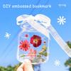 20 Pcs DIY Dried Flower Bookmarks Handmade Transparent Pressed Flower Bookmark Making Kit Clear Jars Sticker