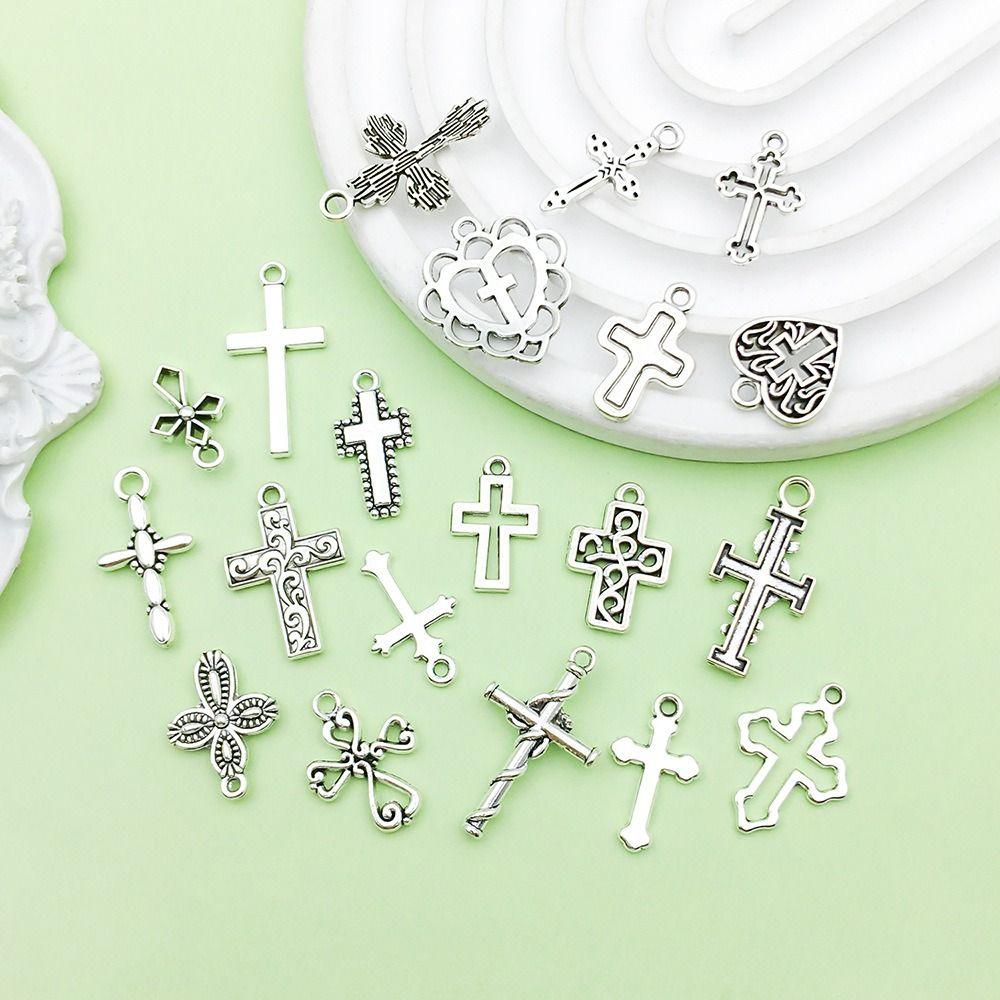 20Pcs Vintage DIY Bracelets Jewelry Making Materials Handmade Handcrafts Cross Necklaces Retro Alloy Pendants Jewelry Design